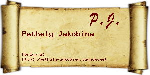 Pethely Jakobina névjegykártya